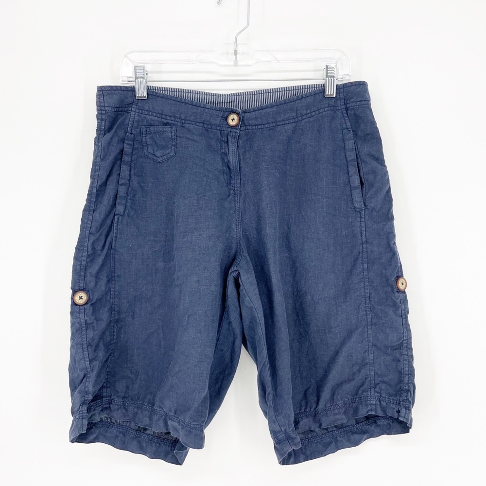 Poetry Blue Linen Shorts Size 10